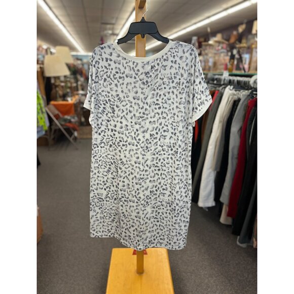 Elings Ladies Large White Cheetah Print Casual Dress - Picture 2 of 3